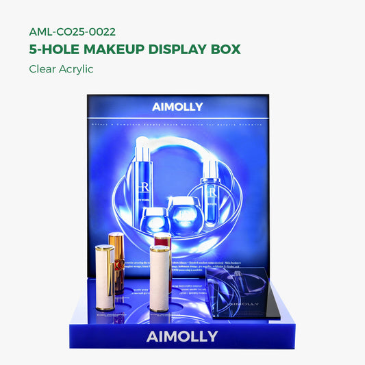 Clear Acrylic  5-HoleMakeup Display Box