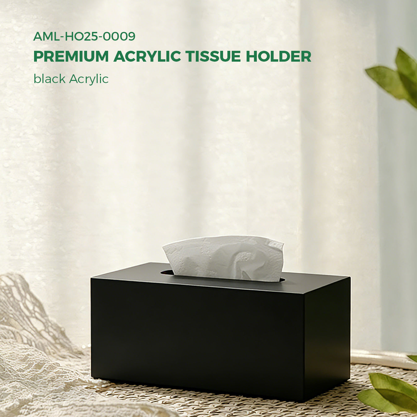 AIMOLLY High-Quality Acrylic Paper Towel Holder - Multi-functional Facial Towel Storage Box (Model: AML-HO25-0009-0010)