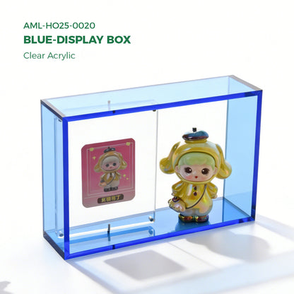 AIMOLLY Clear Acrylic Display Case for Hobby Collectibles, Easy Assemble Dust Cover Showcase & Stackable Storage Box (Model: AML-HO25-0020/0021）