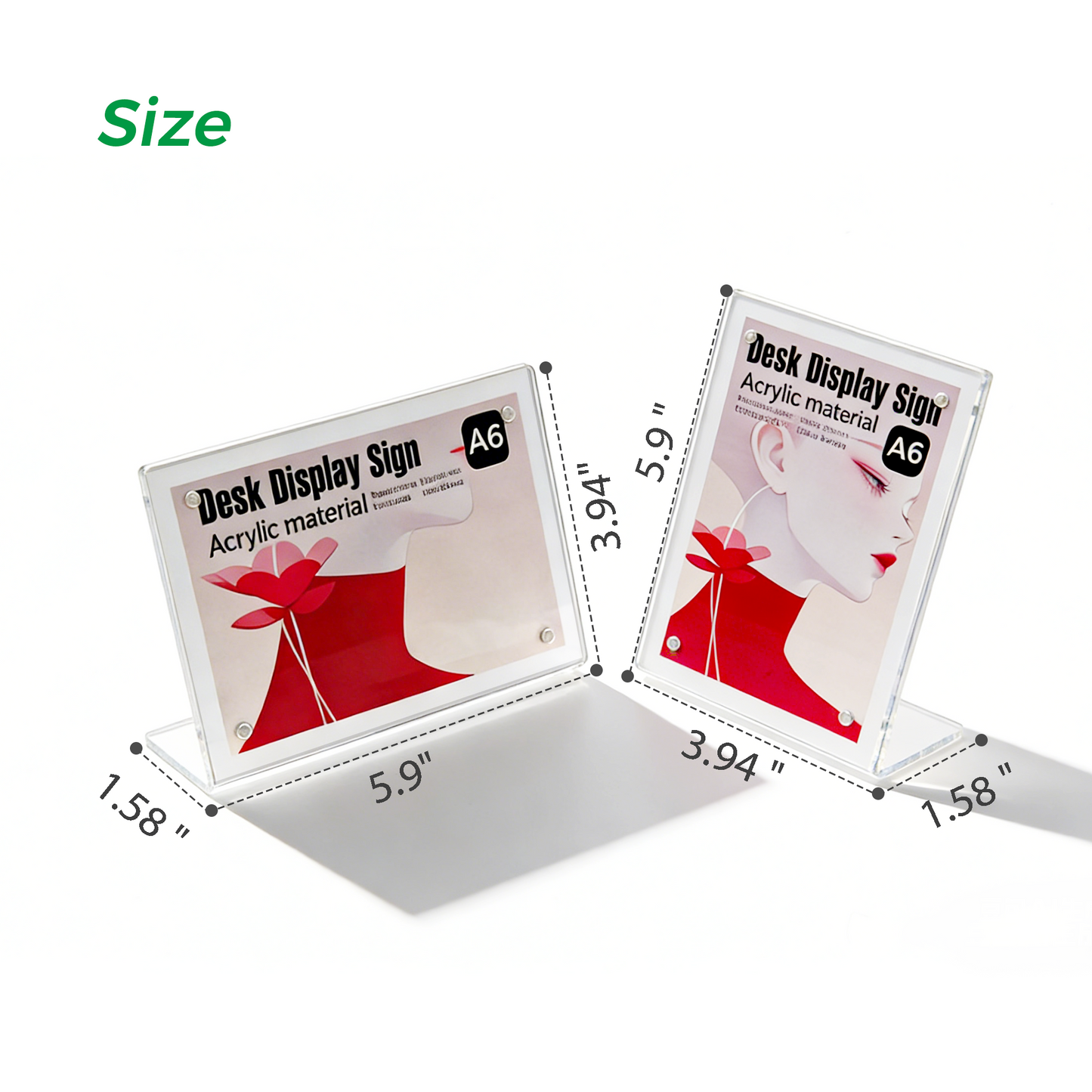 Clear Acrylic A6 Folded Magnetic Table Tent