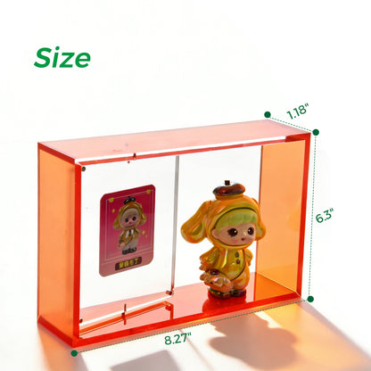 AIMOLLY Clear Acrylic Display Case for Hobby Collectibles, Easy Assemble Dust Cover Showcase & Stackable Storage Box (Model: AML-HO25-0020/0021）