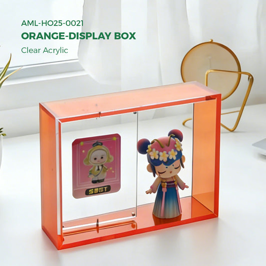 AIMOLLY Clear Acrylic Display Case for Hobby Collectibles, Easy Assemble Dust Cover Showcase & Stackable Storage Box (Model: AML-HO25-0020/0021）