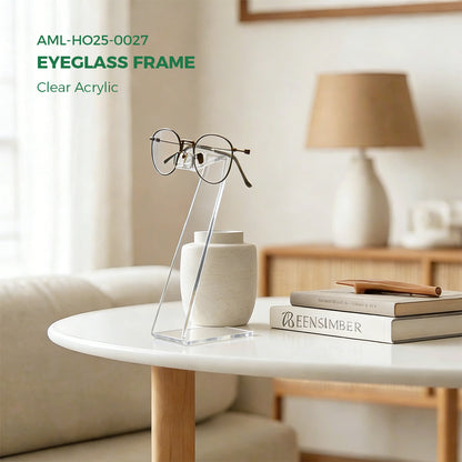 AIMOLLY - Clear Acrylic Eyeglass Frame,Acrylic Glasses Organizer & ShowCase - Clear Sunglasses Holder Stand for Retail Store Display, Desktop Storage (Model: AML-HO25-0027)