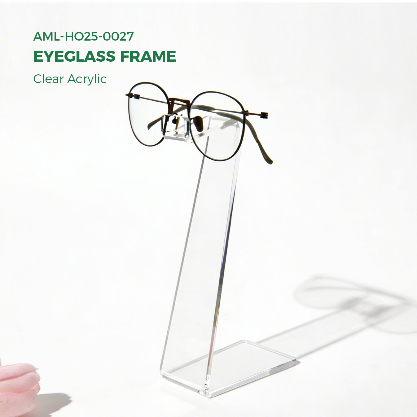 AIMOLLY - Clear Acrylic Eyeglass Frame,Acrylic Glasses Organizer & ShowCase - Clear Sunglasses Holder Stand for Retail Store Display, Desktop Storage (Model: AML-HO25-0027)