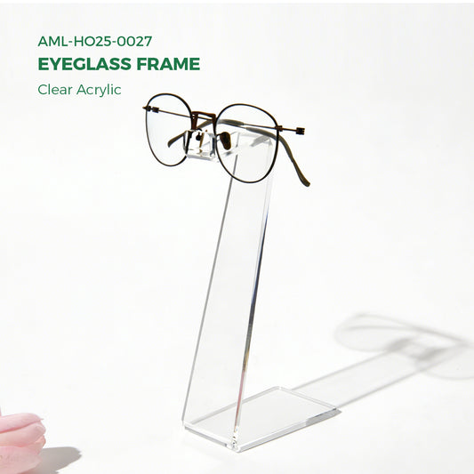 AIMOLLY - Clear Acrylic Eyeglass Frame,Acrylic Glasses Organizer & ShowCase - Clear Sunglasses Holder Stand for Retail Store Display, Desktop Storage (Model: AML-HO25-0027)
