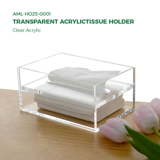 AIMOLLY Clear Acrylic Tissue Box for Office & Home Desktop Storage（AMO-HO25-0001）