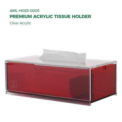 AIMOLLY frosted acrylic semi-permeable tissue box tissue box facial tissue multifunctional facial tissue storage box.(Model AML-HO25-0003-0004)