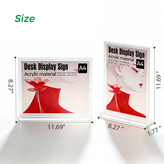 Clear Acrylic A4  Magnetic Table Tent