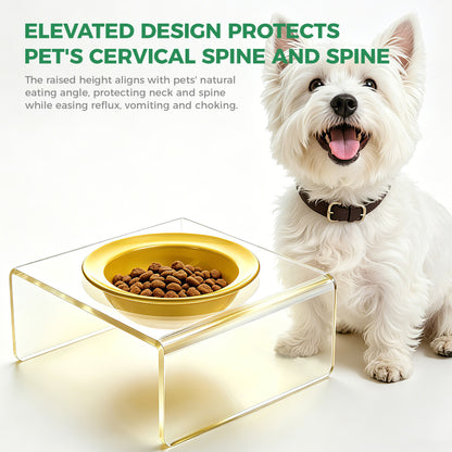 AIMOLLY  3-color acrylic high-rise dog/cat feeder. High-rise dog/cat feeder. Perfect for cats and puppies. Model: AML-PE25-0014/15/16
