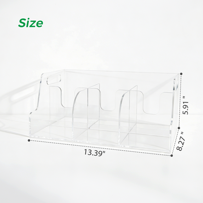 AIMOLLY - Paper cup storage box- 6 Compartment PC Cup & Lid Dispenser, Countertop Coffee Cup and Lid Storage Organizer for Kitchen, Breakroom, Bar & RestaurantModel: AML-HO25-0029)