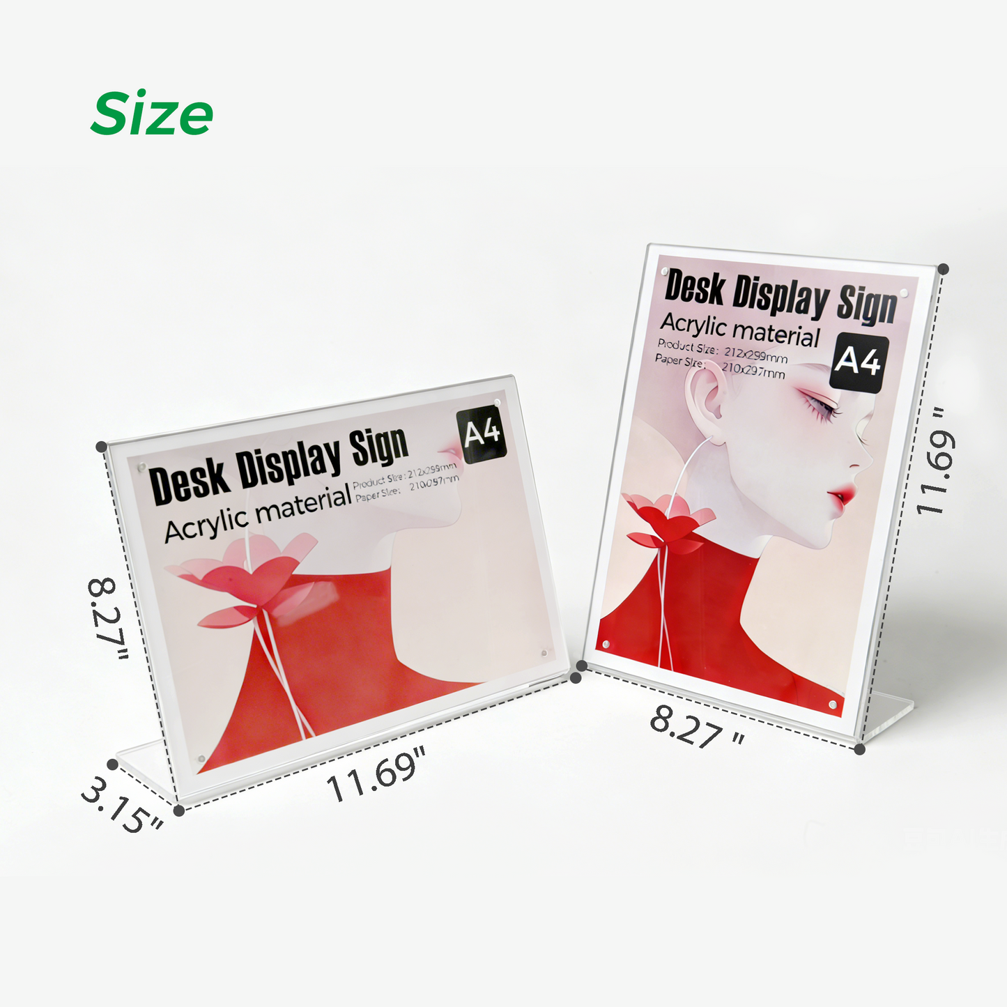 Clear Acrylic A4 Folded Magnetic Table Tent