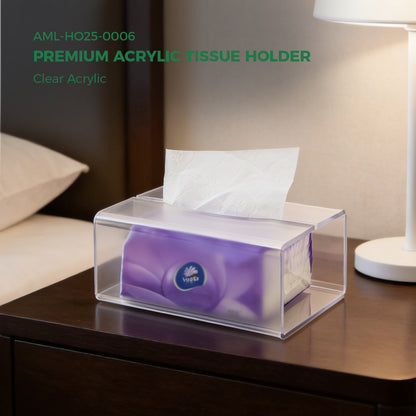 AIMOLLY Clear Acrylic Tissue Box for Office & Home Desktop Storage（AML-HO25-0006）