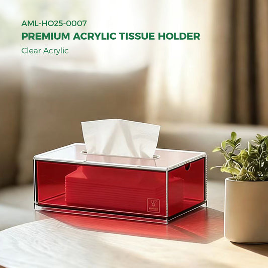 AIMOLLY Clear Acrylic Premium Acrylic Tissue Holder Tissue Box for Office & Home Desktop Storage（AML-HO25-0007/0008）