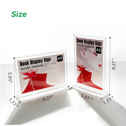 Clear Acrylic A5  Magnetic Table Tent