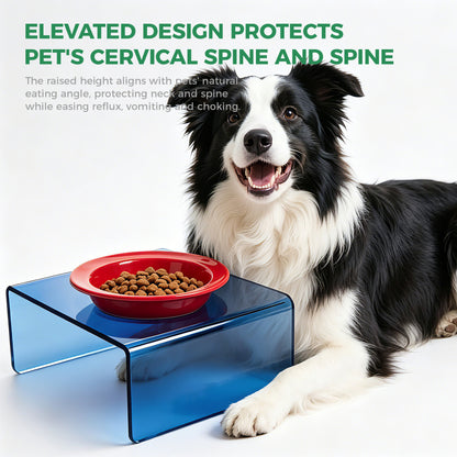 AIMOLLY  3-color acrylic high-rise dog/cat feeder. High-rise dog/cat feeder. Perfect for cats and puppies. Model: AML-PE25-0014/15/16