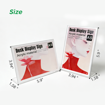 Clear Acrylic A5 Folded Magnetic Table Tent