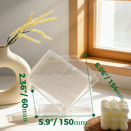 AIMOLLY Clear Acrylic Tissue Box for Office & Home Desktop Storage（AML-HO25-0002）