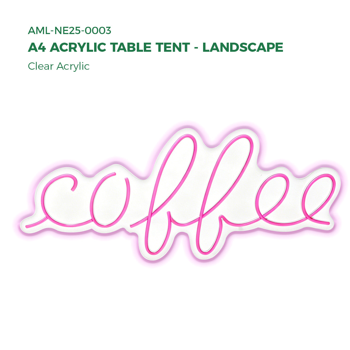 Clear Acrylic A4 Acrylic Table Tent - Landscape