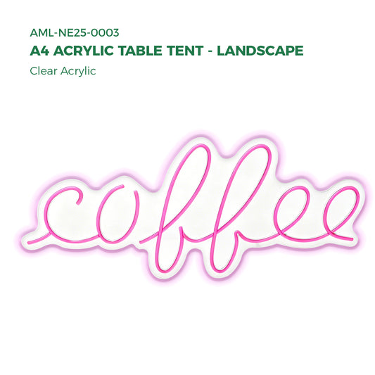 Clear Acrylic A4 Acrylic Table Tent - Landscape