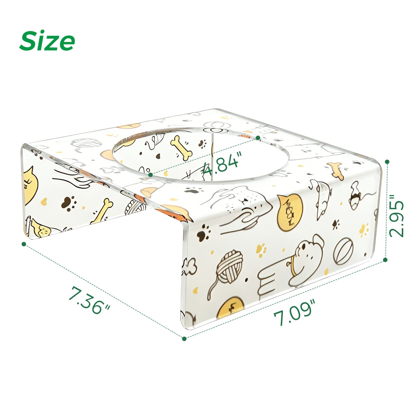 AIMOLLY  3-color acrylic high-rise dog/cat feeder. High-rise dog/cat feeder. Perfect for cats and puppies. Model: AML-PE25-0014/15/16