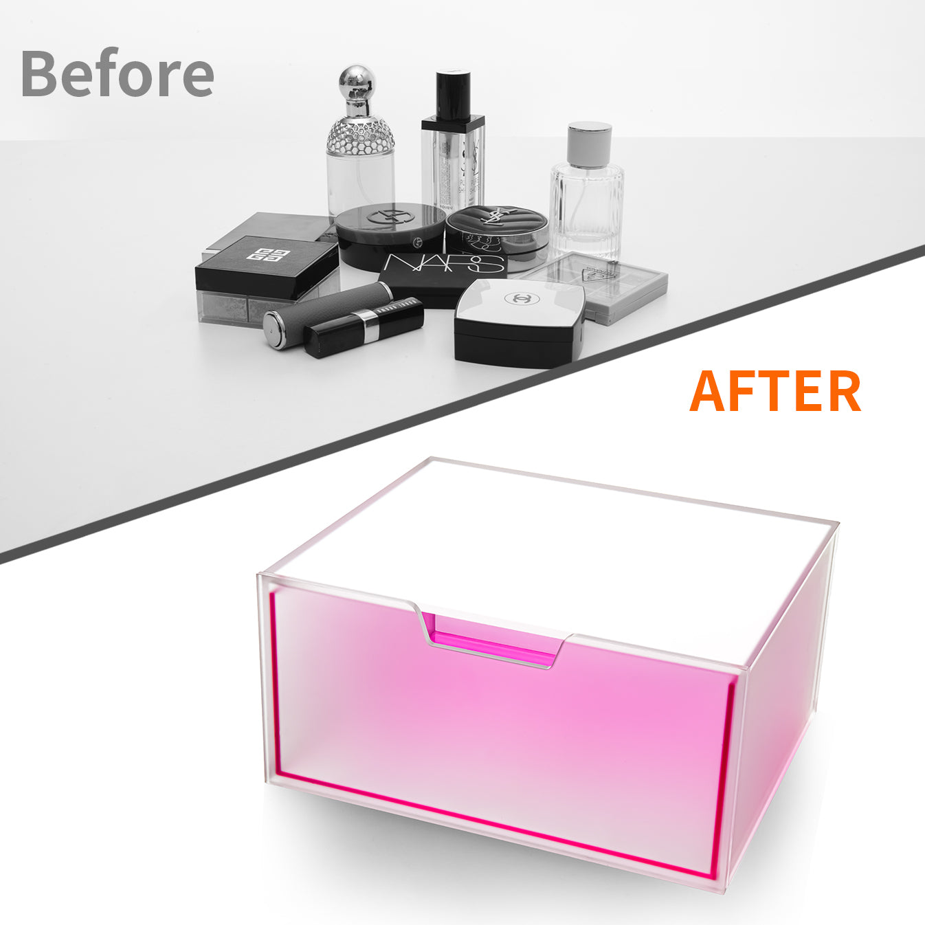 Clear Acrylic Drawer Makeup Organizer
