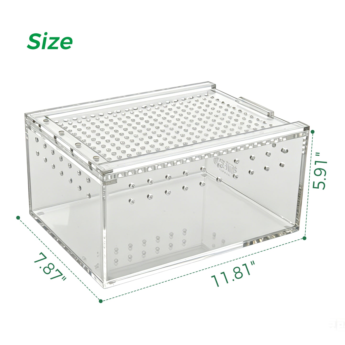 AIMOLLY Acrylic Reptile Feeding Box(small-medium-large) Reptiles Feeding box Crustacean breeding box Snake lizard enclosure Office supplies (Model: AML-PE25-0001/02/03)