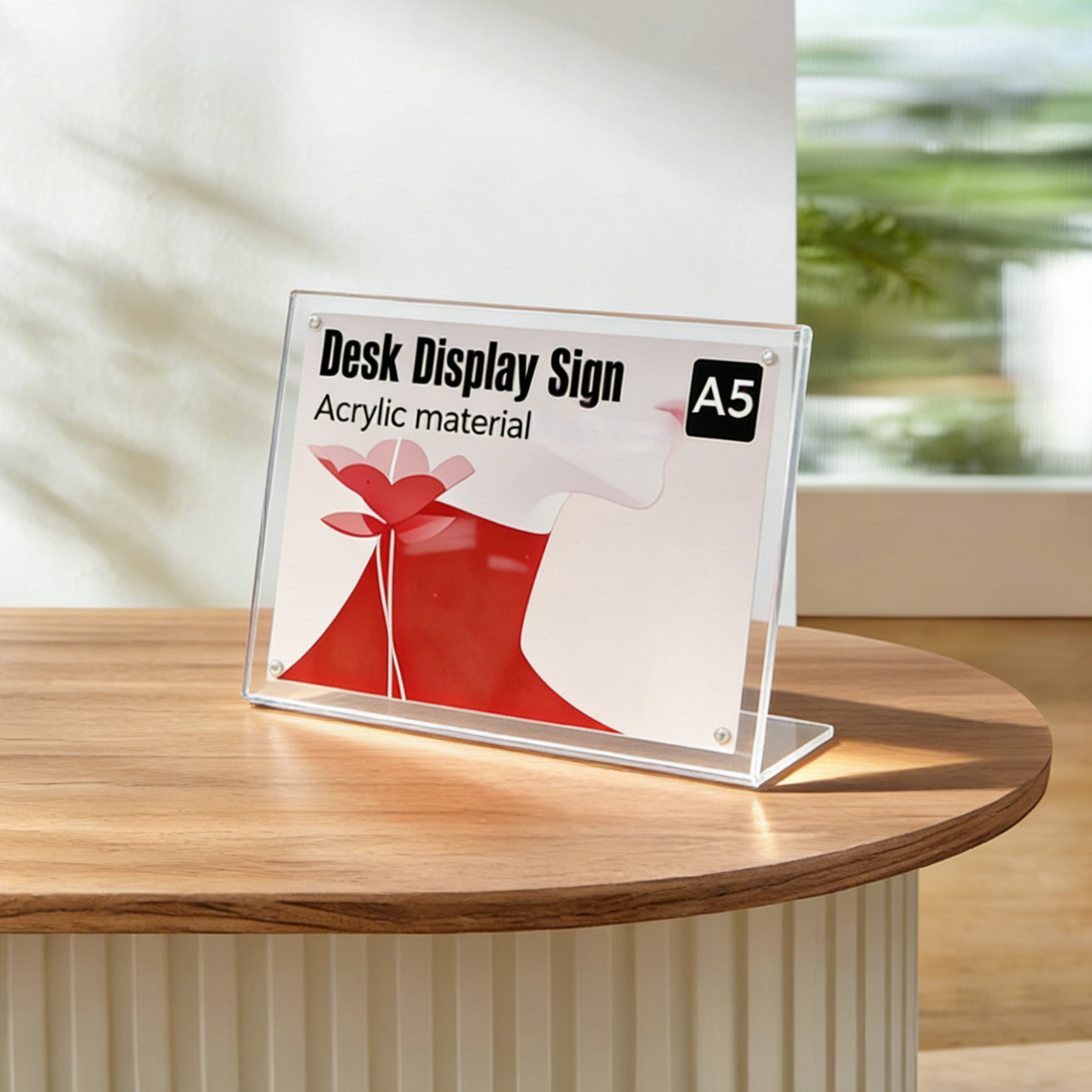 Clear Acrylic A5 Folded Magnetic Table Tent