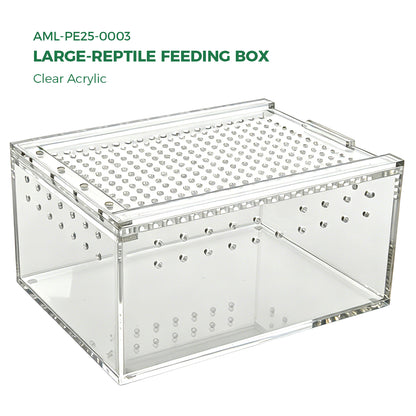 AIMOLLY Acrylic Reptile Feeding Box(small-medium-large) Reptiles Feeding box Crustacean breeding box Snake lizard enclosure Office supplies (Model: AML-PE25-0001/02/03)