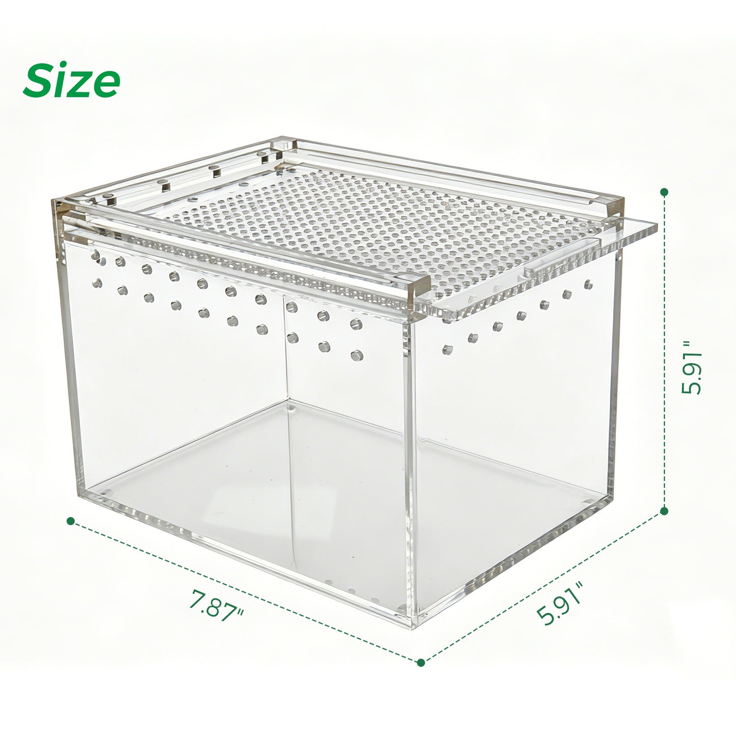 AIMOLLY Acrylic Reptile Feeding Box(small-medium-large) Reptiles Feeding box Crustacean breeding box Snake lizard enclosure Office supplies (Model: AML-PE25-0001/02/03)