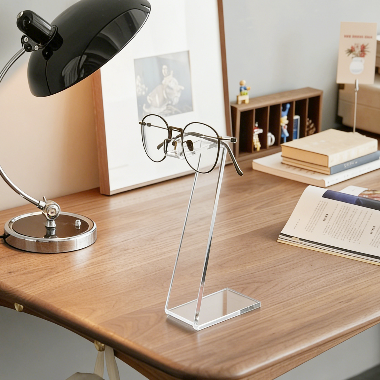 AIMOLLY - Clear Acrylic Eyeglass Frame,Acrylic Glasses Organizer & ShowCase - Clear Sunglasses Holder Stand for Retail Store Display, Desktop Storage (Model: AML-HO25-0027)