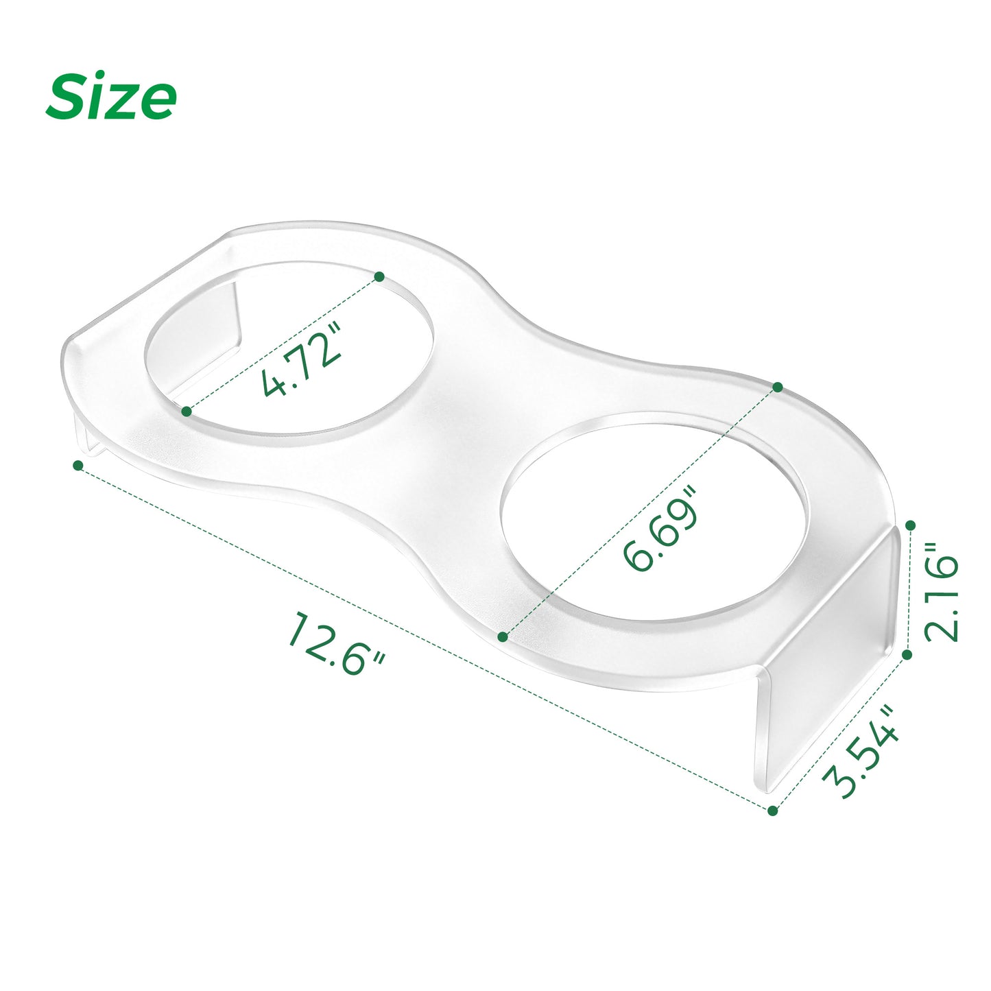 AIMOLLY acrylic 8-2 Bowl- Elevated Dog/Cat Feeder. High-rise dog/cat feeder. Perfect for cats and puppies. Model: AML-PE25-0020