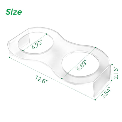 AIMOLLY acrylic 8-2 Bowl- Elevated Dog/Cat Feeder. High-rise dog/cat feeder. Perfect for cats and puppies. Model: AML-PE25-0020
