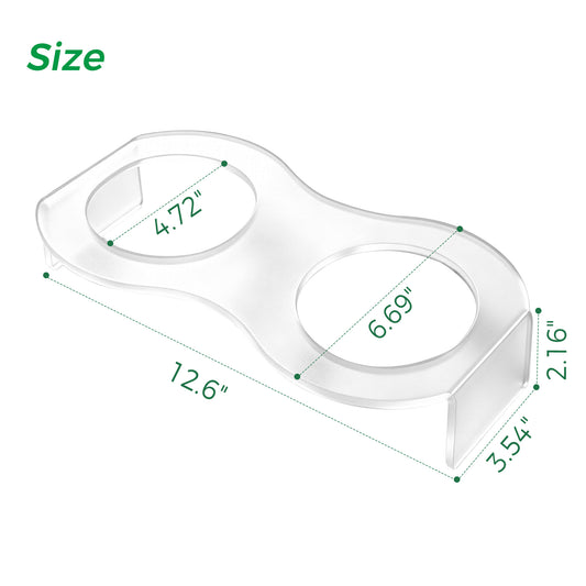 AIMOLLY acrylic 8-2 Bowl- Elevated Dog/Cat Feeder. High-rise dog/cat feeder. Perfect for cats and puppies. Model: AML-PE25-0020