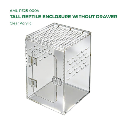 AIMOLLY Acrylic tall reptile enclosure， Ventilated pet cage, with 360° clear view, easy-to-clean living environment, suitable for geckos, frogs, insects, hermit crabs, etc.(Model: AML-PE25-0004/5/6/7)