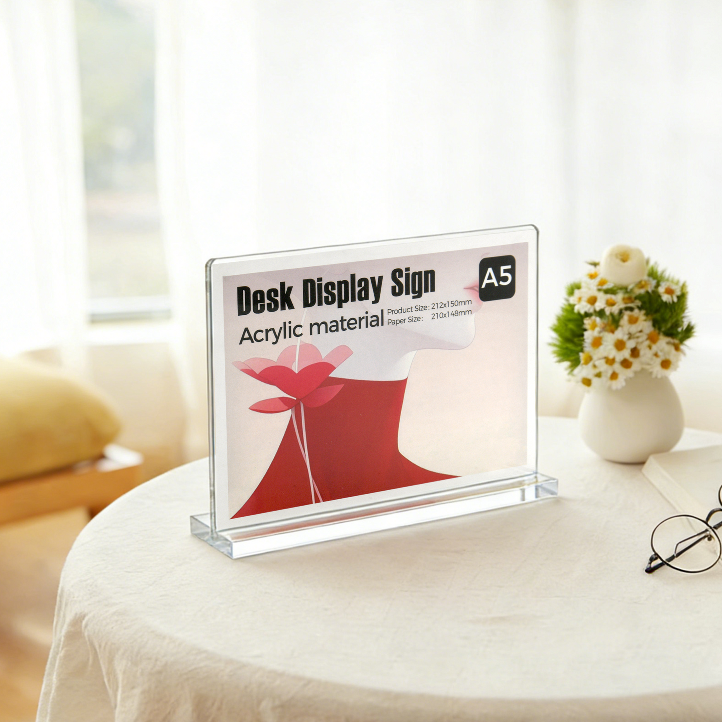 Clear Acrylic A5  Magnetic Table Tent