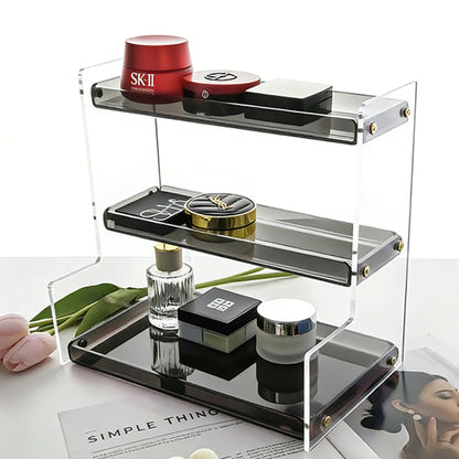 Clear Acrylic  Pink Makeup & Perfume Organizer