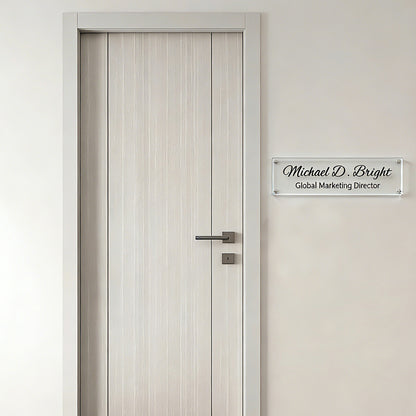Clear Acrylic Name Plate Sign Holder for Office Door or Desk