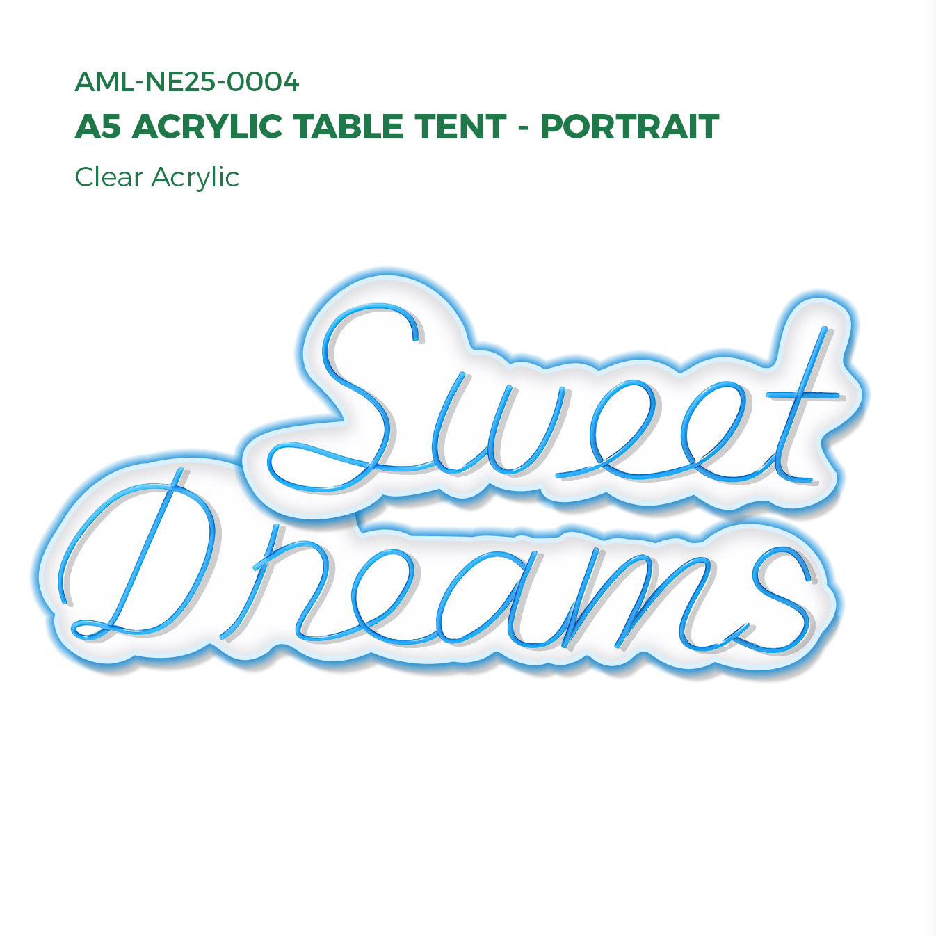 Clear Acrylic A5 Acrylic Table Tent - Portrait