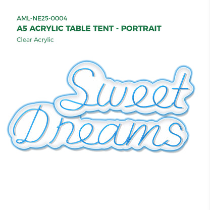 Clear Acrylic A5 Acrylic Table Tent - Portrait