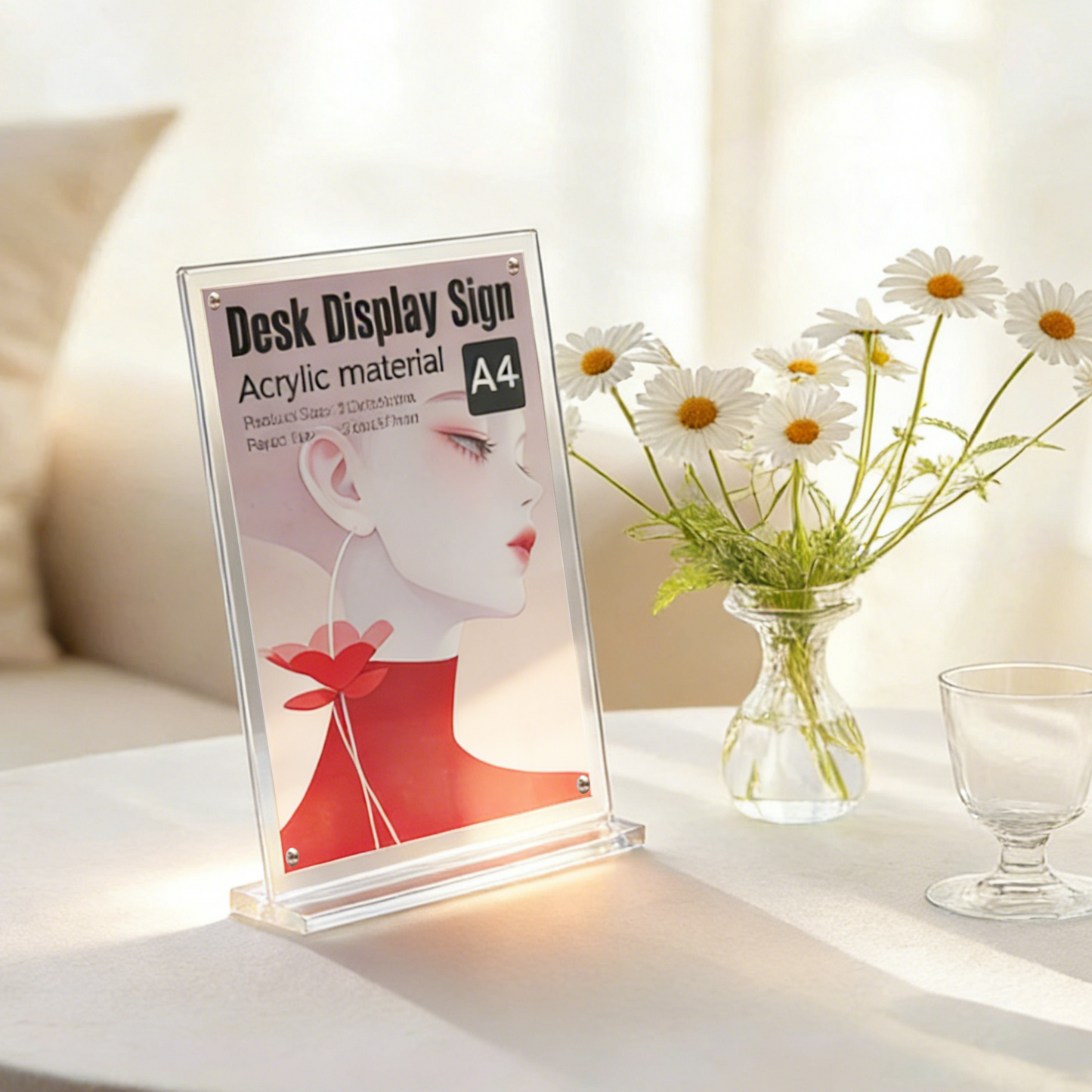 Clear Acrylic A4  Magnetic Table Tent