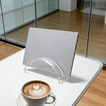 AIMOLLY Laptop Stand, Acrylic Vertical Laptop Acrylic Invisible Desk Laptop Dock Vertical Laptop Computer Rack Space-Saving Storage Device (Model AML-058)