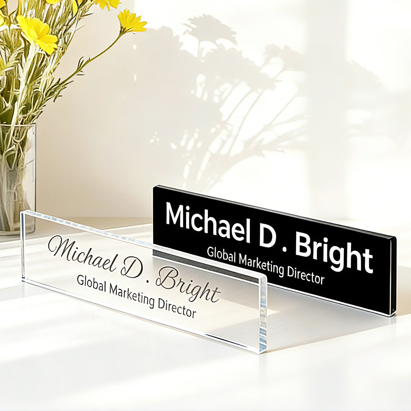 Clear Acrylic Name Plate Sign Holder for Office Door or Desk