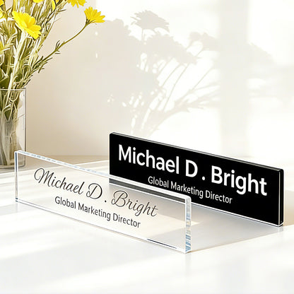 Clear Acrylic Name Plate Sign Holder for Office Door or Desk