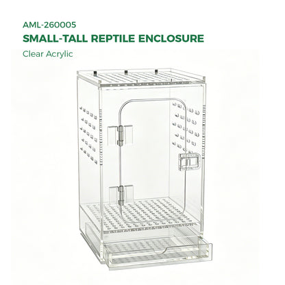 AIMOLLY Acrylic tall reptile enclosure， Ventilated pet cage, with 360° clear view, easy-to-clean living environment, suitable for geckos, frogs, insects, hermit crabs, etc.(Model: AML-PE25-0004/5/6/7)