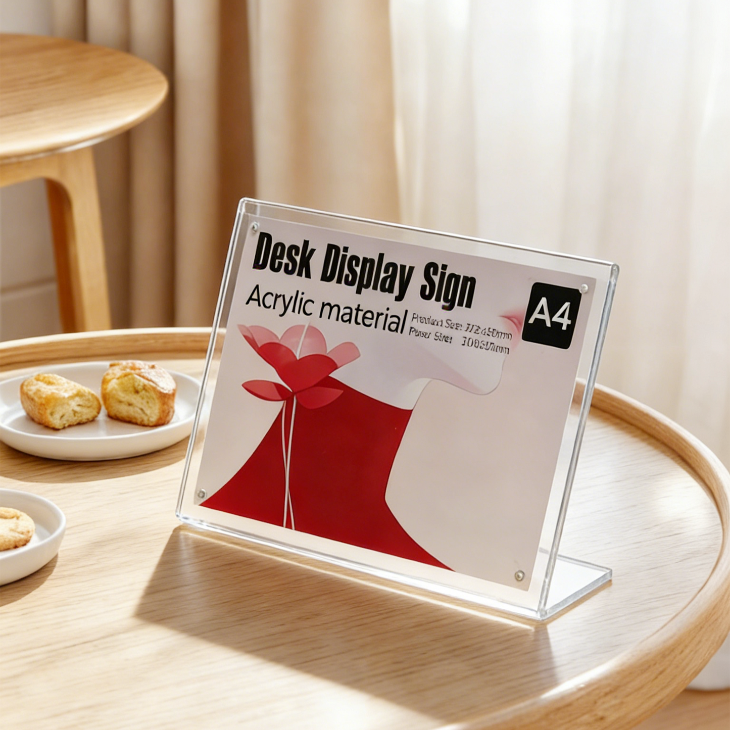 Clear Acrylic A4 Folded Magnetic Table Tent