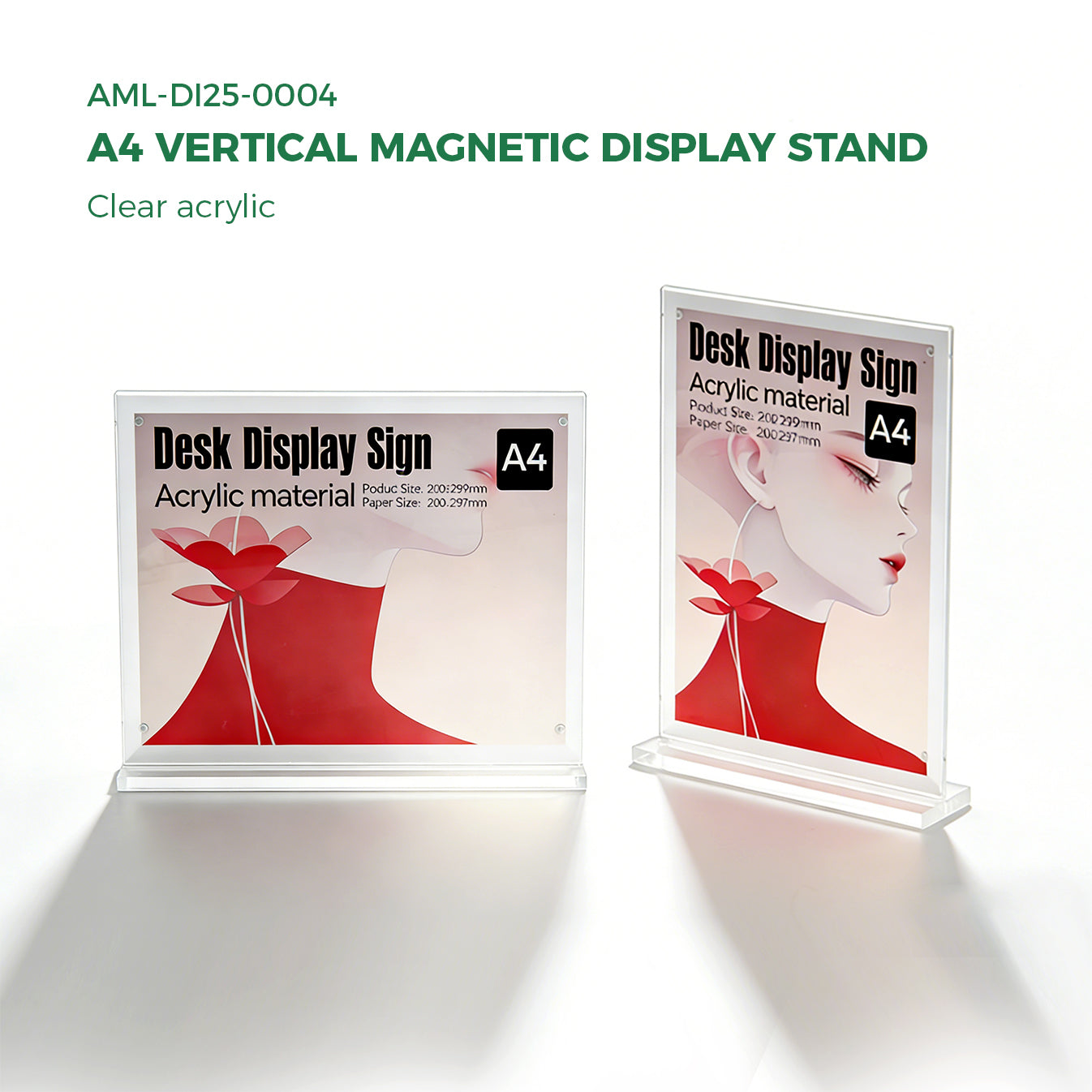 Clear Acrylic A4  Magnetic Table Tent