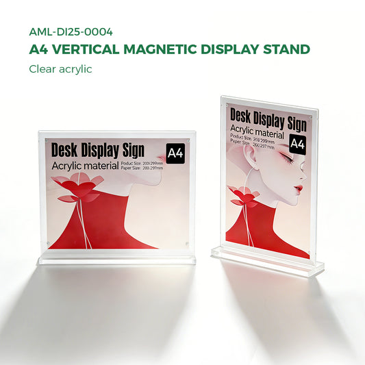 Clear Acrylic A4  Magnetic Table Tent