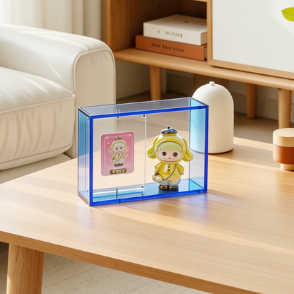 AIMOLLY Clear Acrylic Display Case for Hobby Collectibles, Easy Assemble Dust Cover Showcase & Stackable Storage Box (Model: AML-HO25-0020/0021）