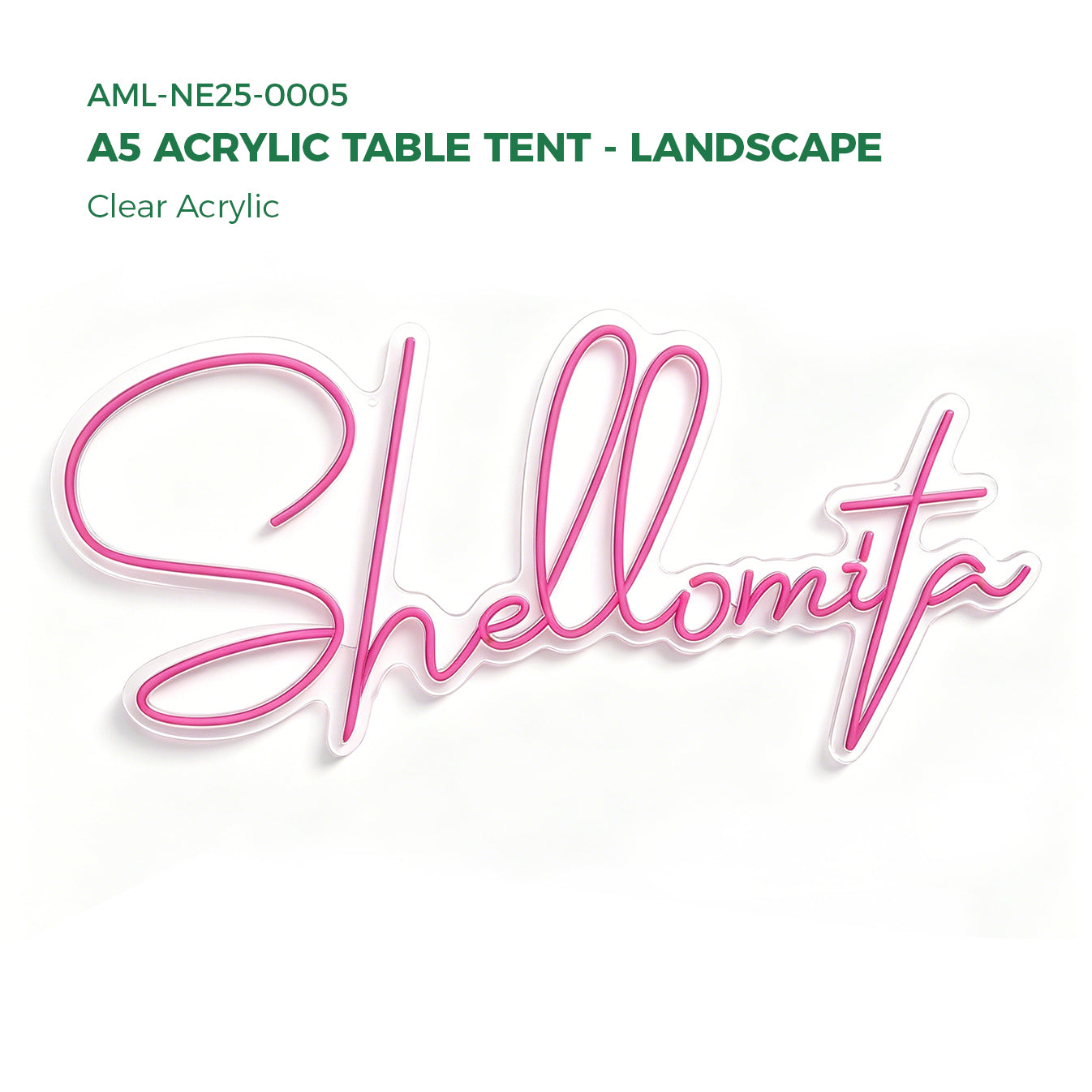 Clear Acrylic A5 Acrylic Table Tent - Landscape