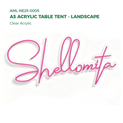 Clear Acrylic A5 Acrylic Table Tent - Landscape
